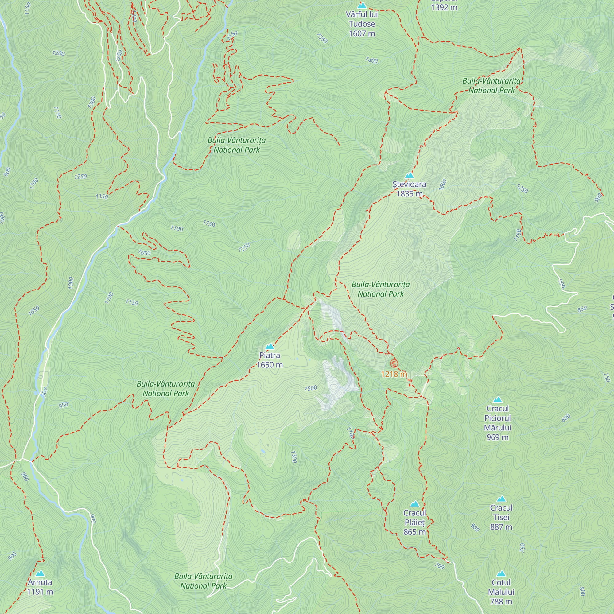 Refugiul Curmătura Builei map