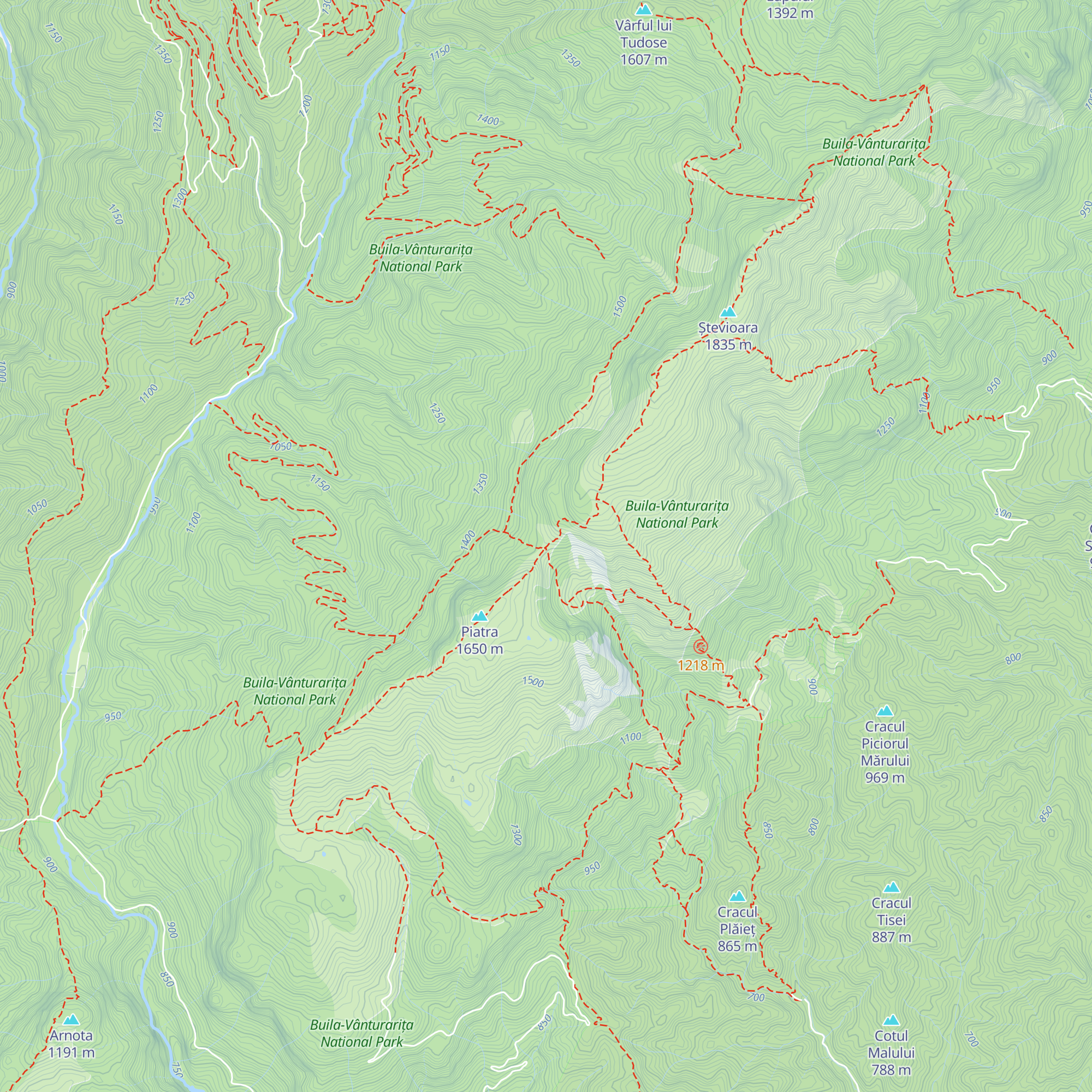 Refugiul Curmătura Builei map