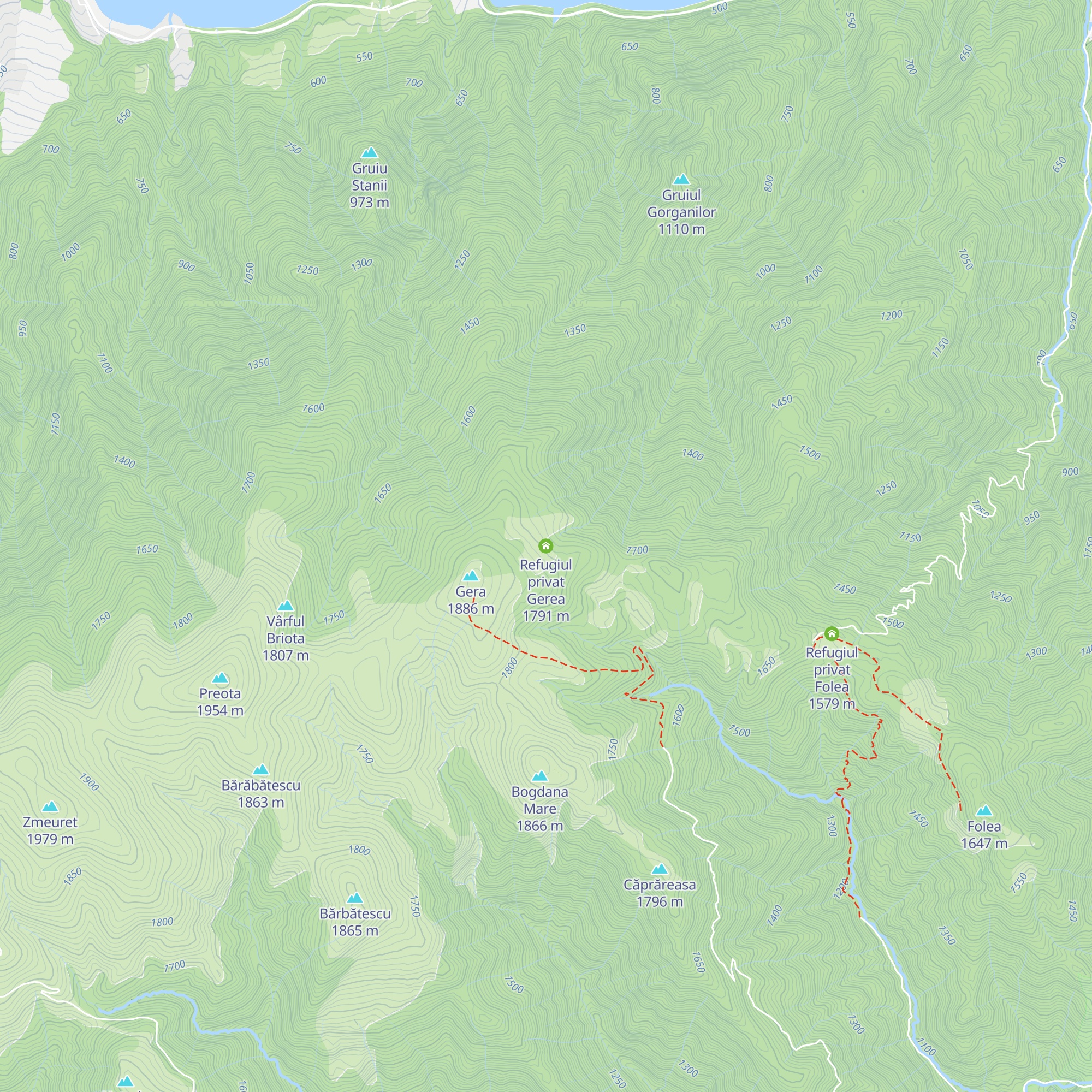 Refugiul privat Gerea map