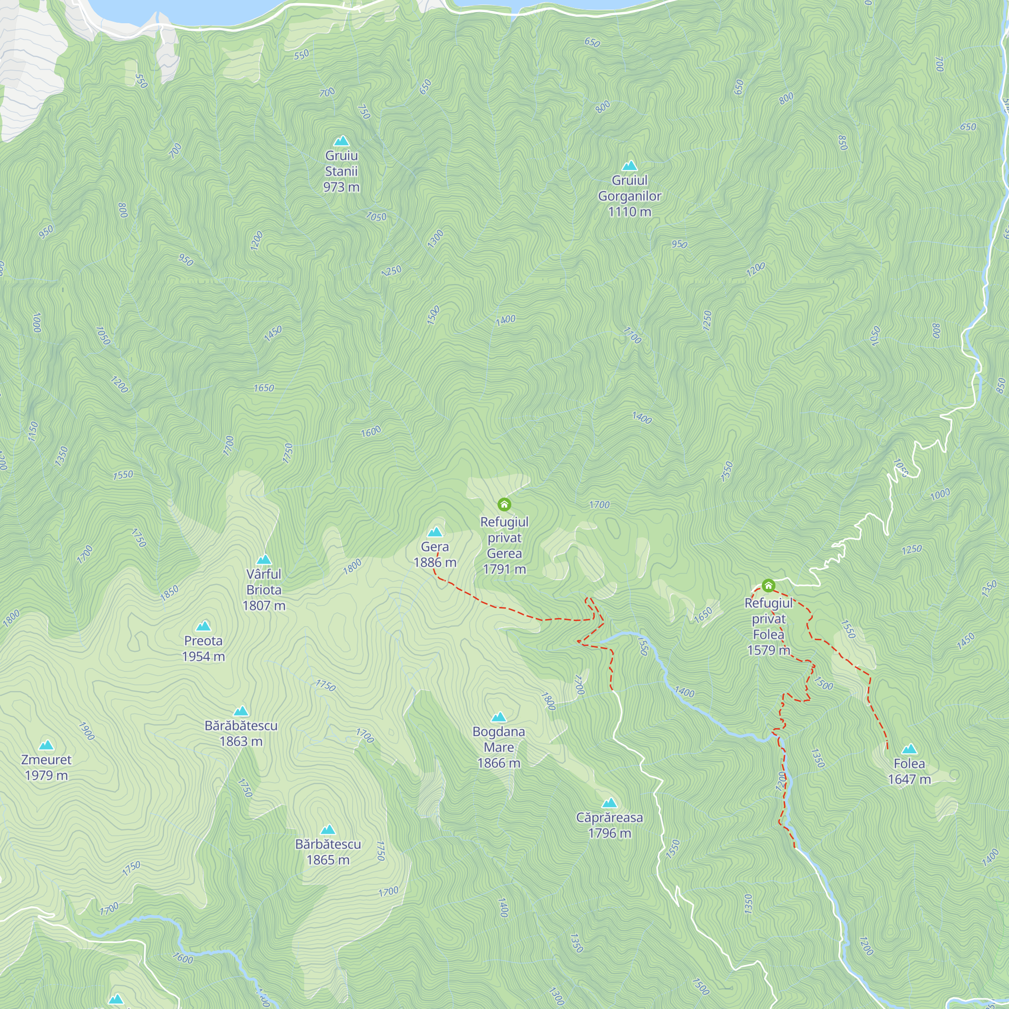 Refugiul privat Gerea map