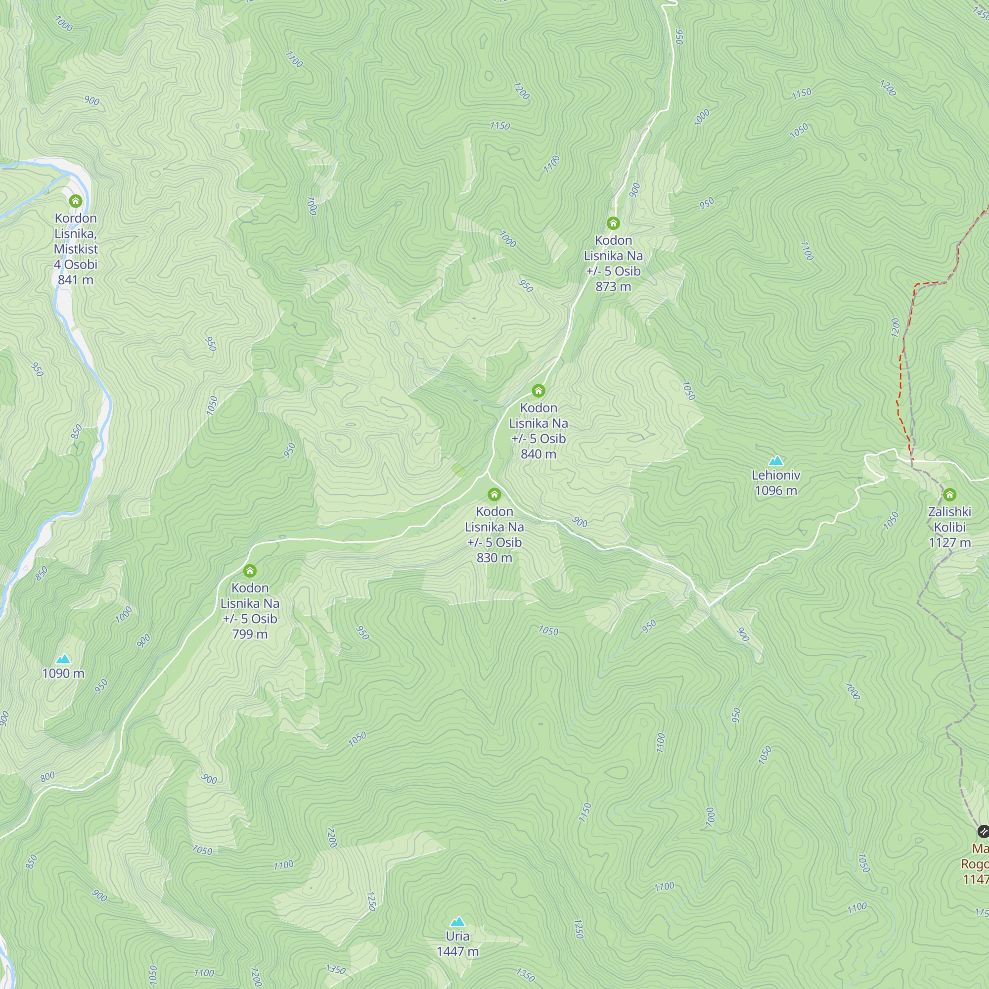 Kodon Lisnika Na +/- 5 Osib map