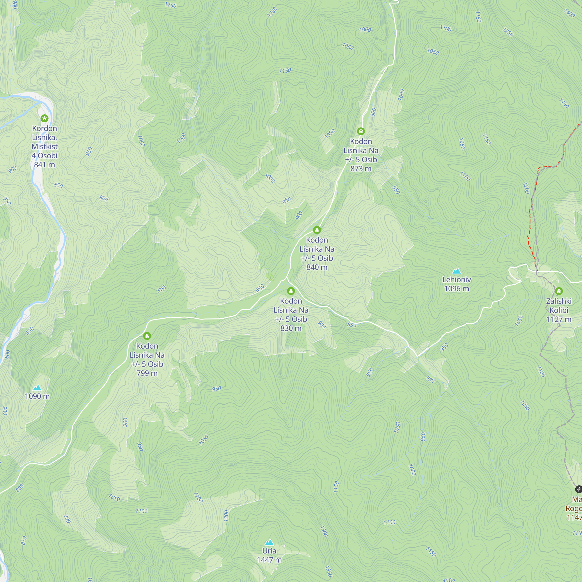 Kodon Lisnika Na +/- 5 Osib map