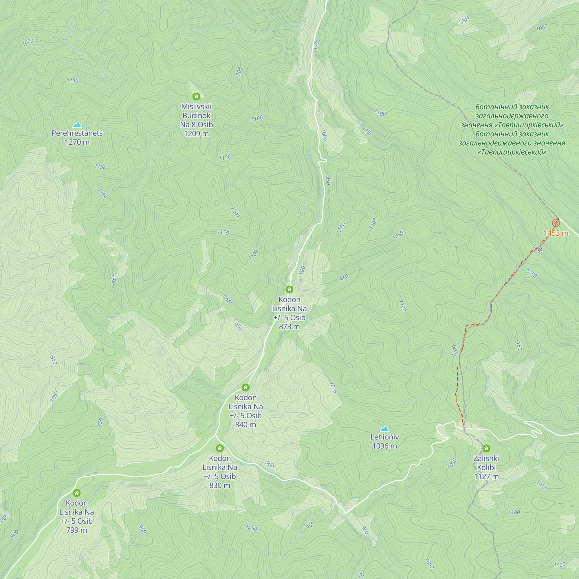Kodon Lisnika Na +/- 5 Osib map