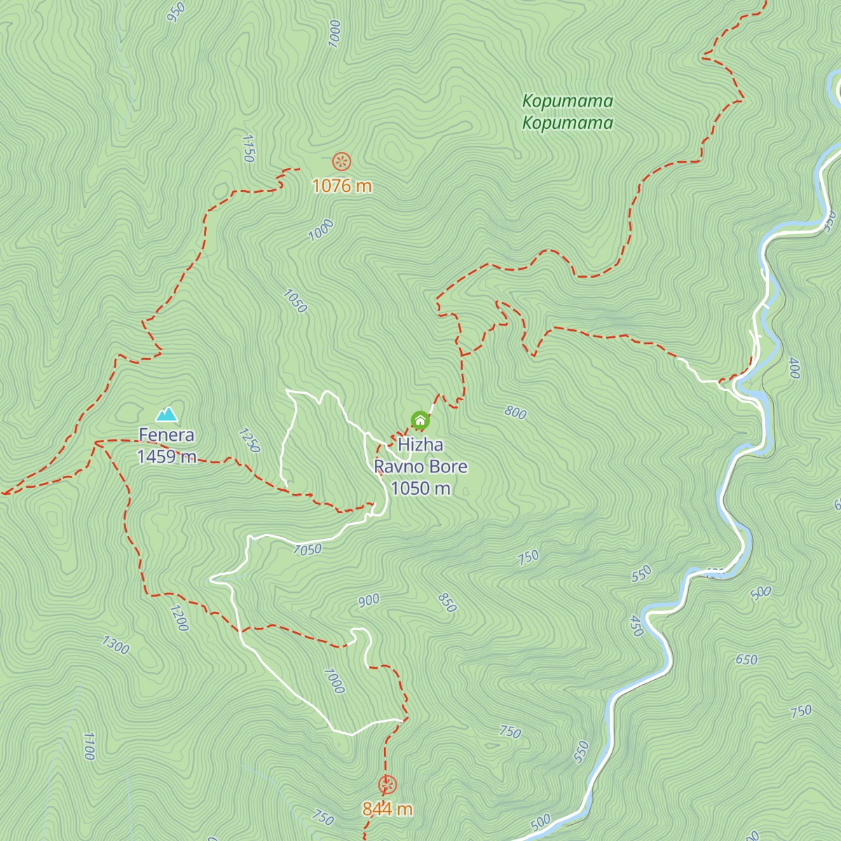 Hizha Ravno Bore map