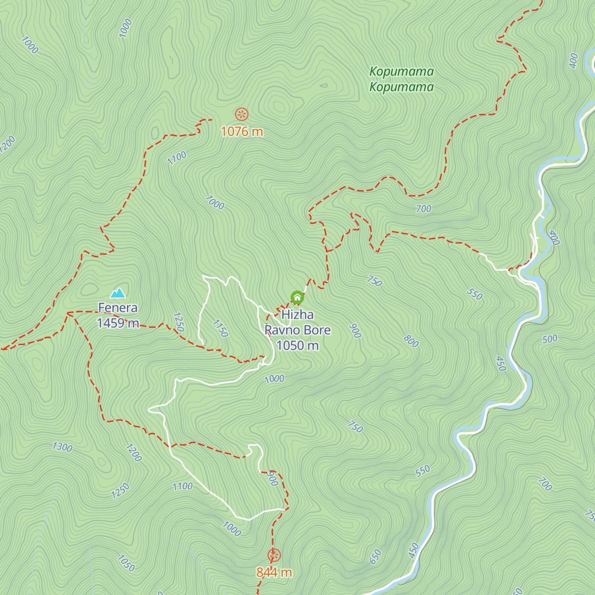 Hizha Ravno Bore map