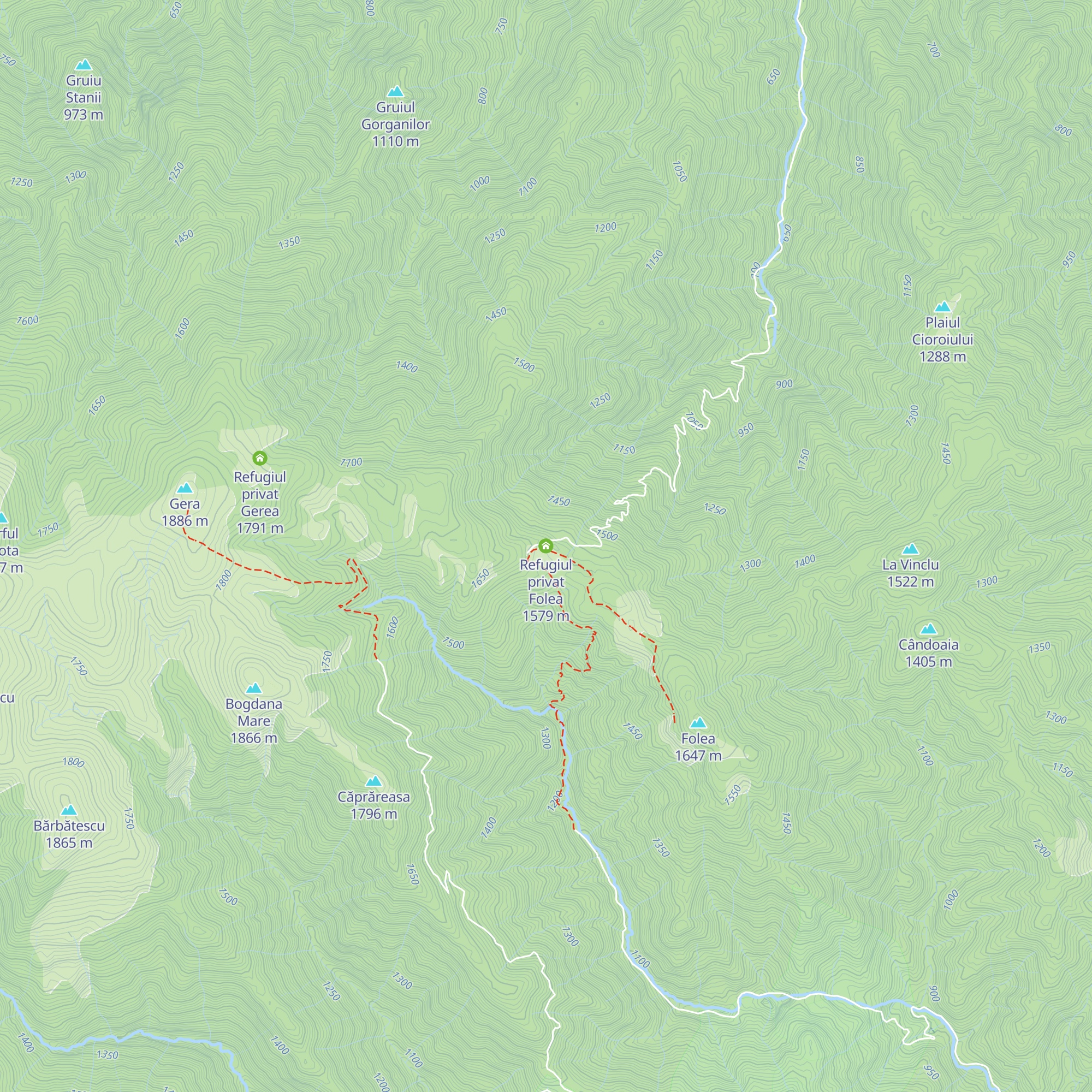 Refugiul privat Folea map