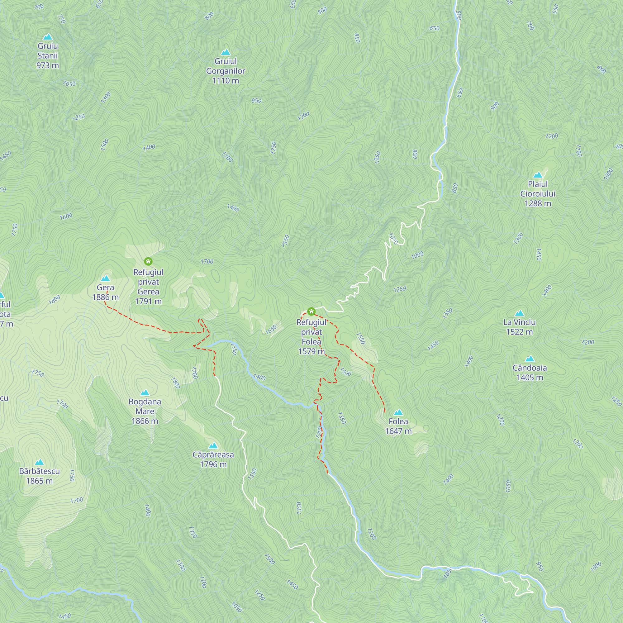 Refugiul privat Folea map