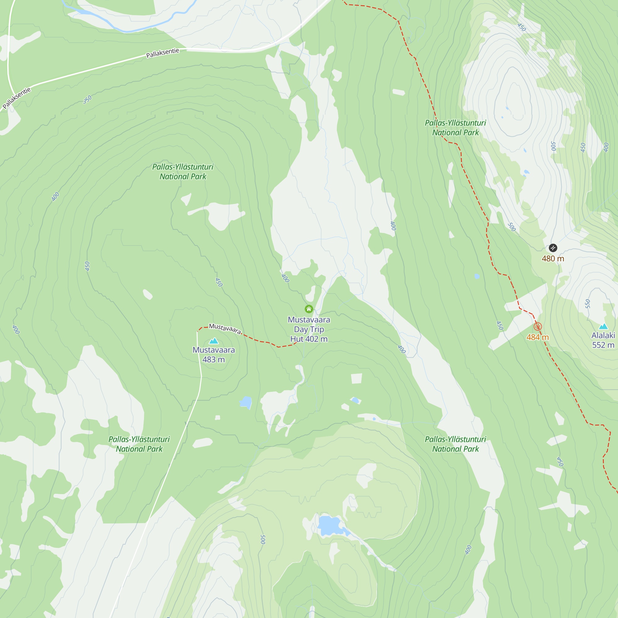 Mustavaara Day Trip Hut map