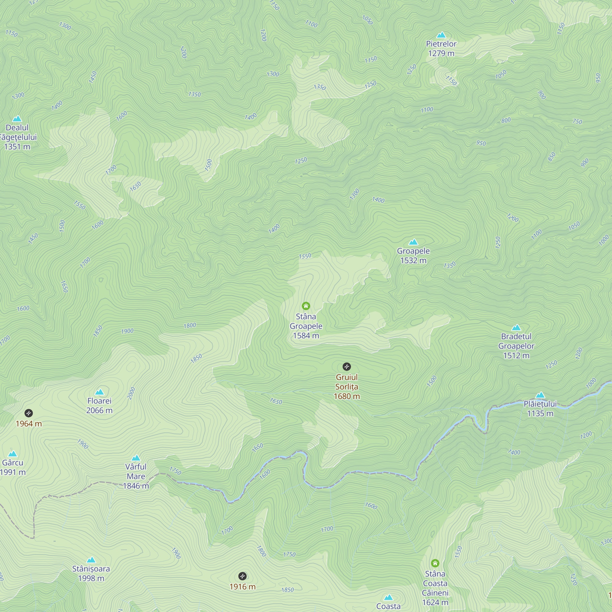 Stâna Groapele map
