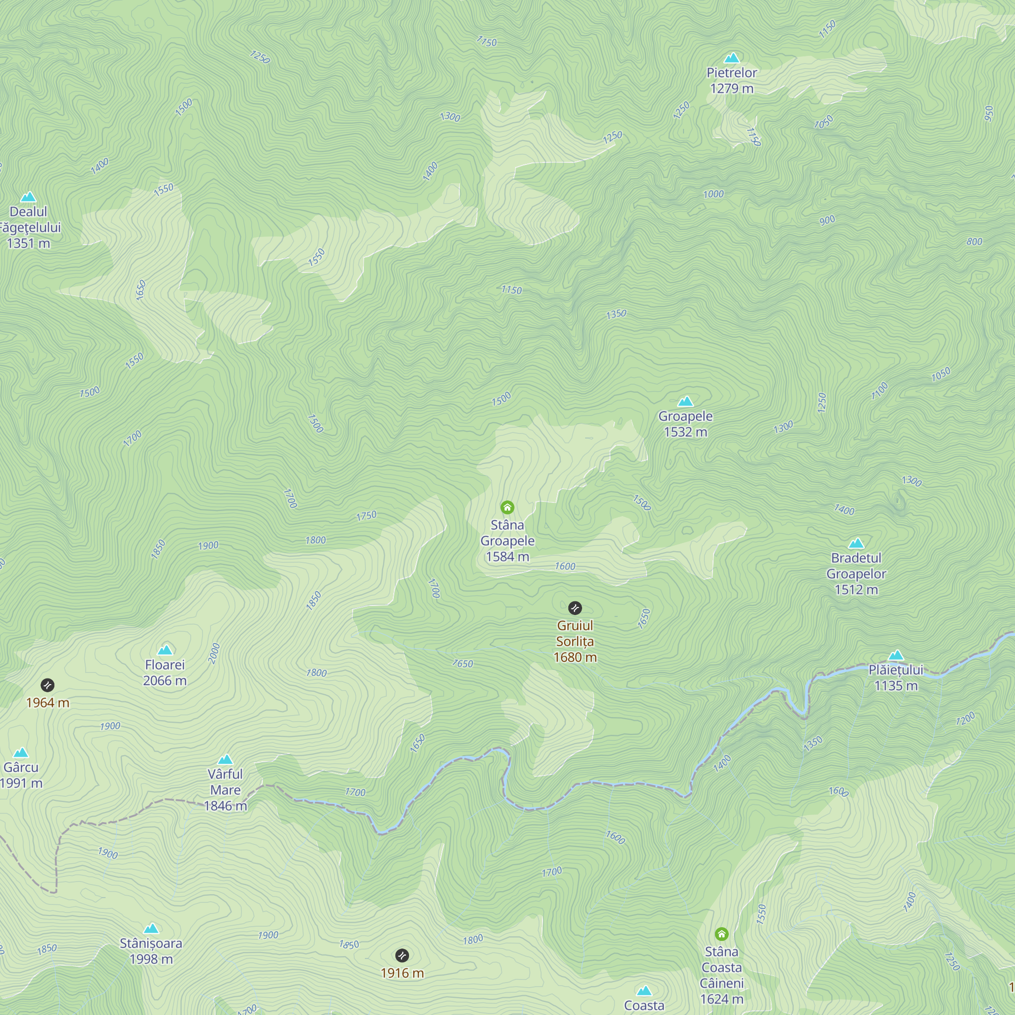 Stâna Groapele map