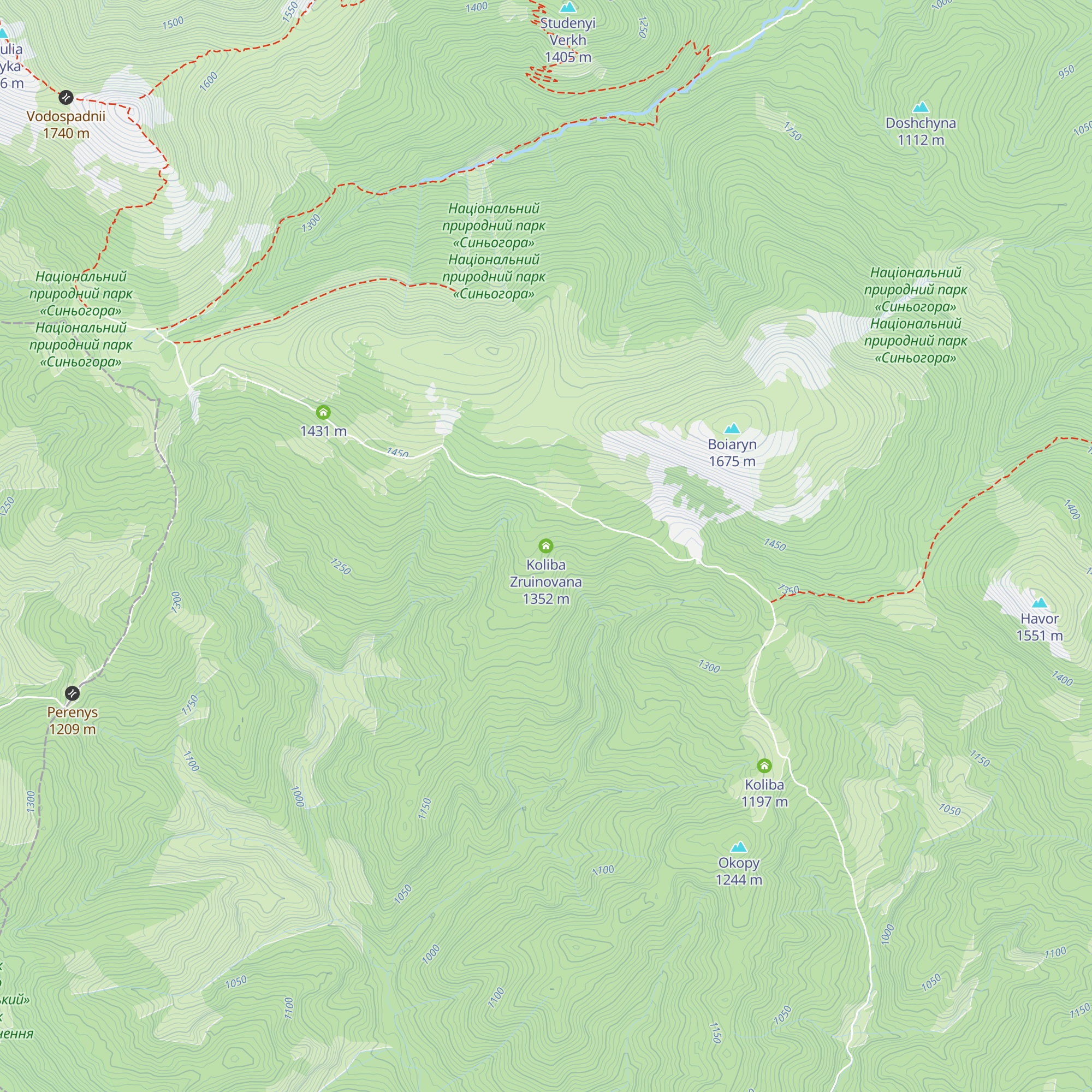 Koliba Zruinovana map
