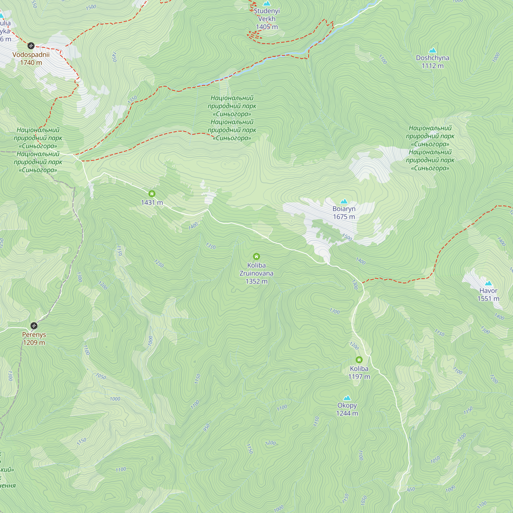 Koliba Zruinovana map