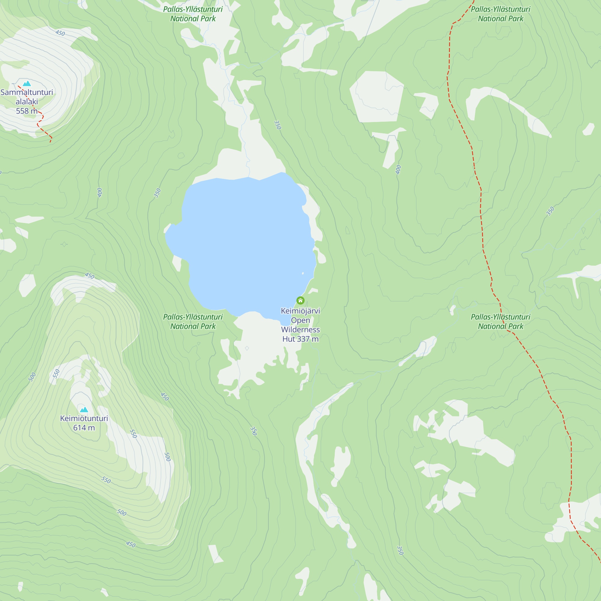 Keimiöjärvi Open Wilderness Hut map
