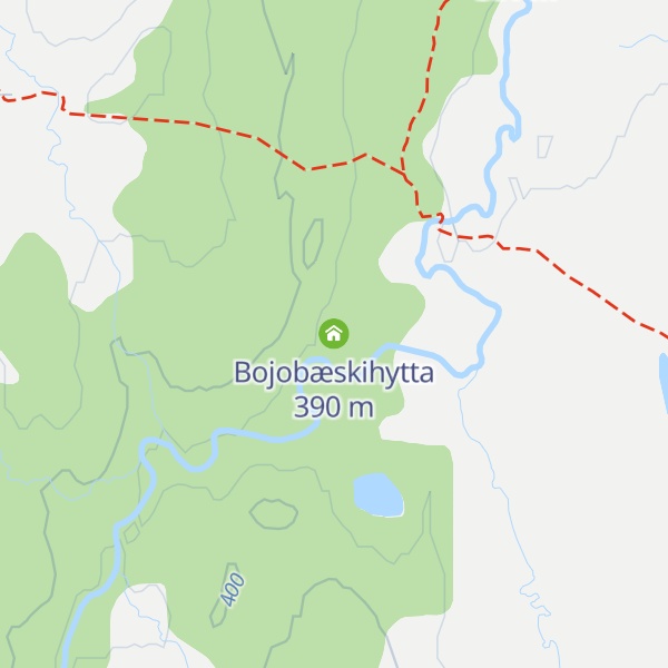 Map of Bojobæskihytta