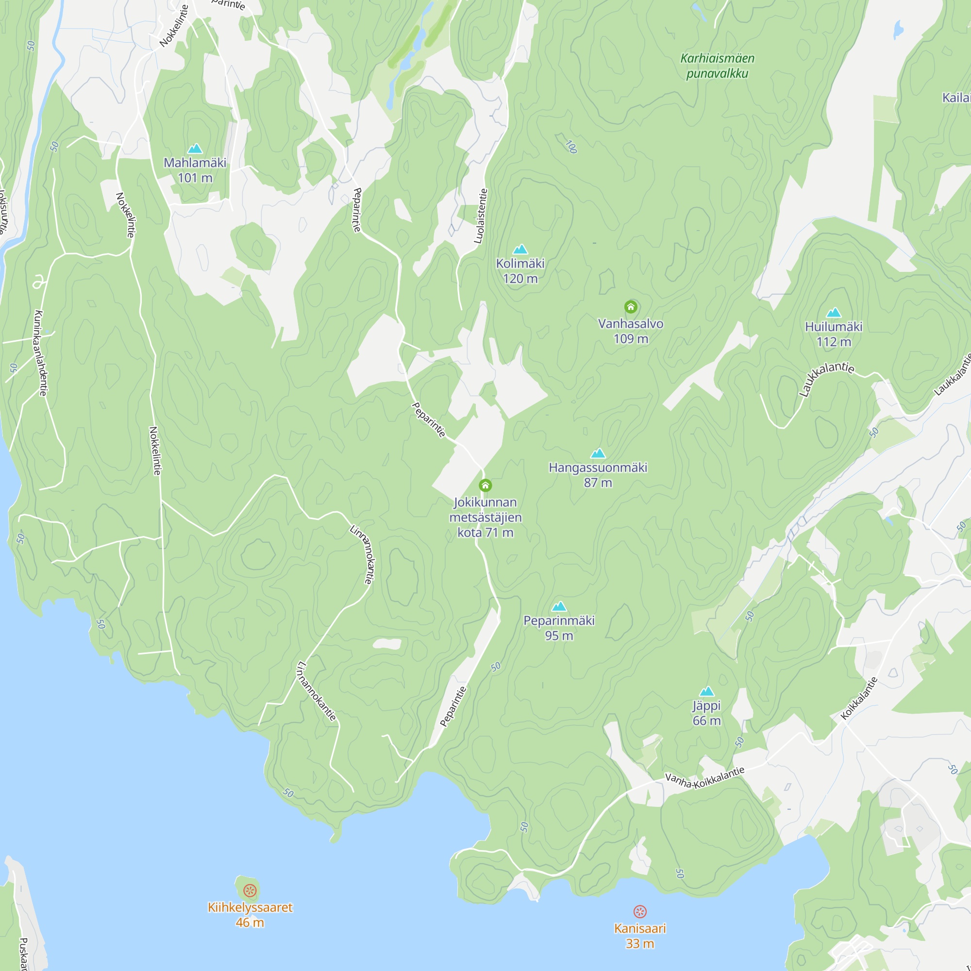 Jokikunnan metsästäjien kota map