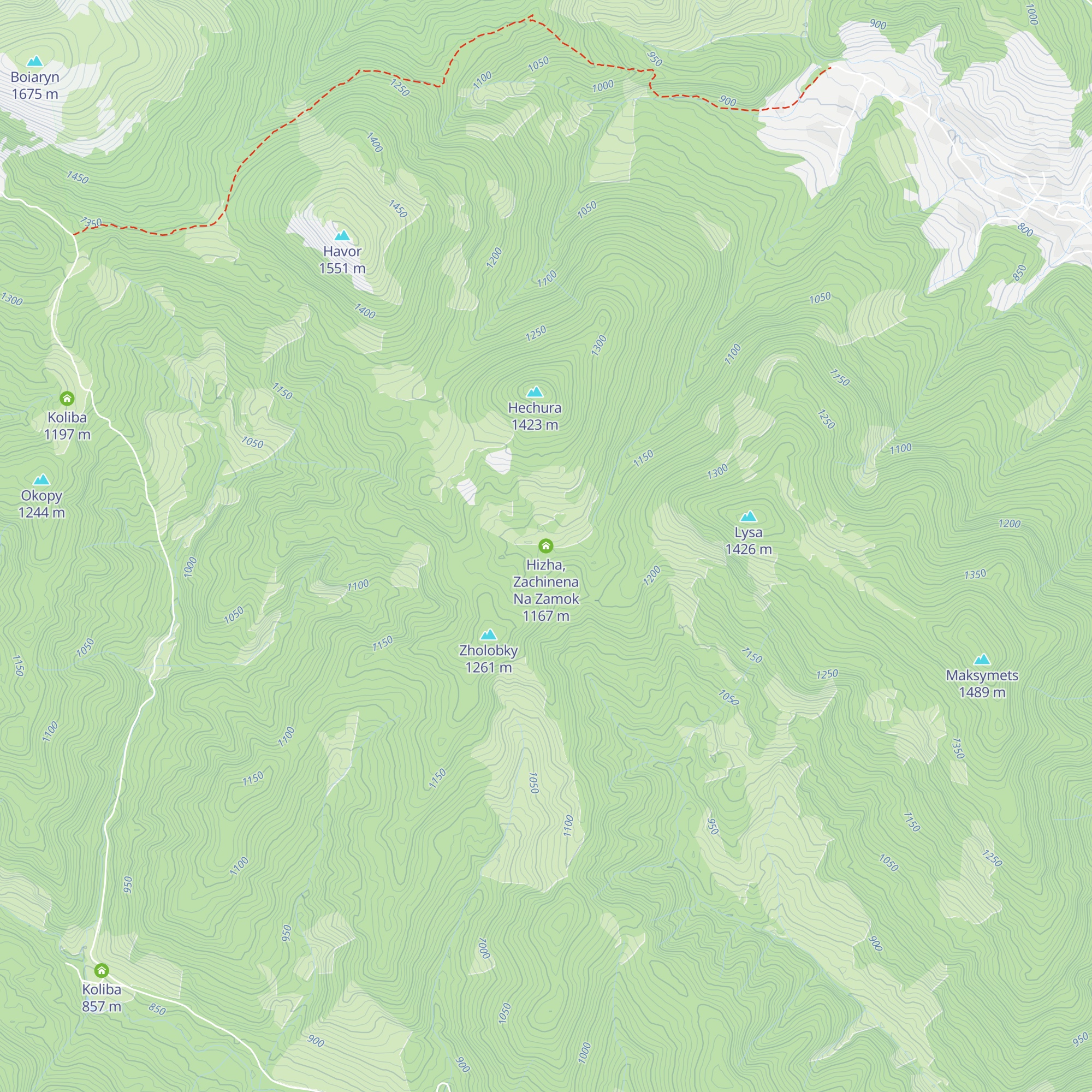Hizha, Zachinena Na Zamok map
