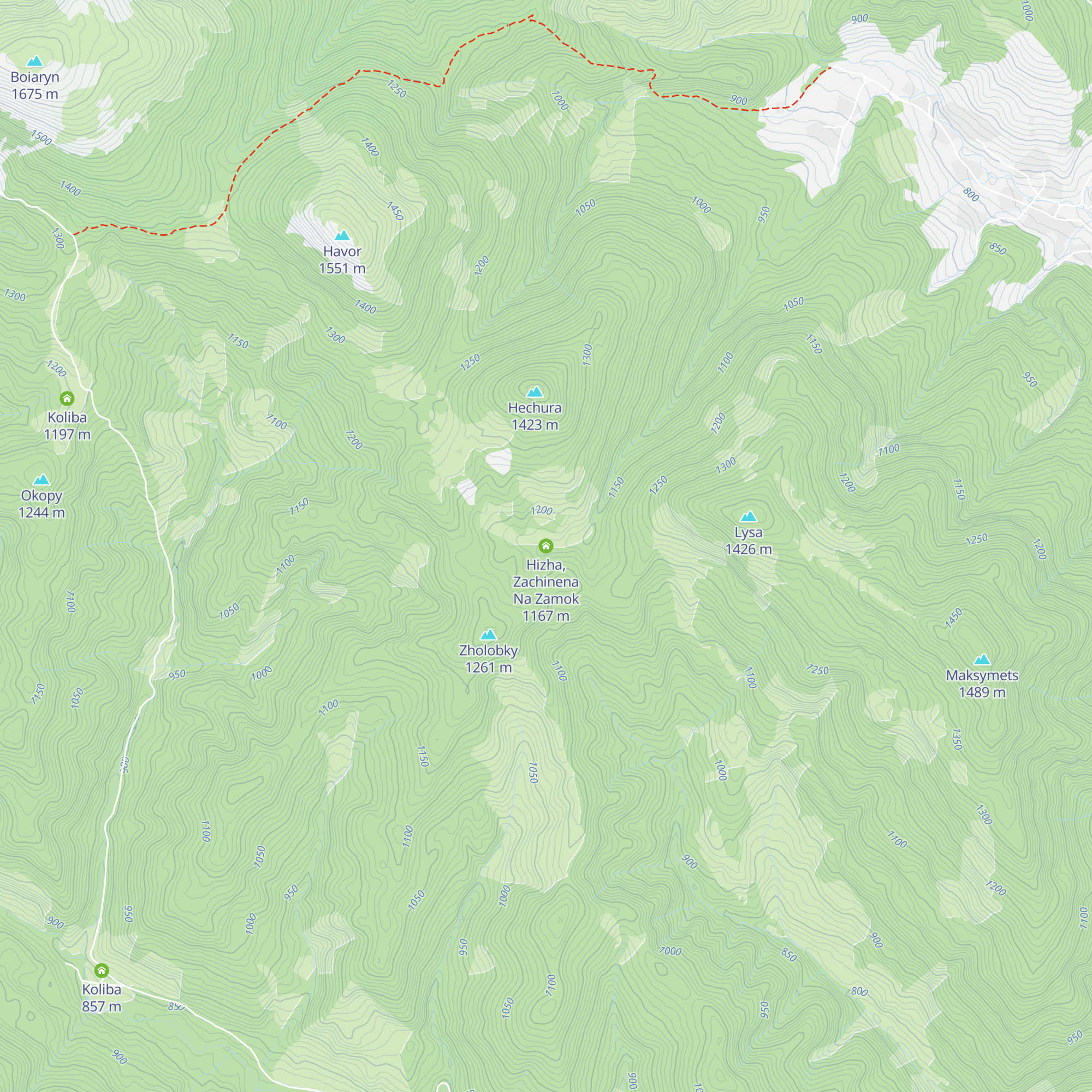 Hizha, Zachinena Na Zamok map