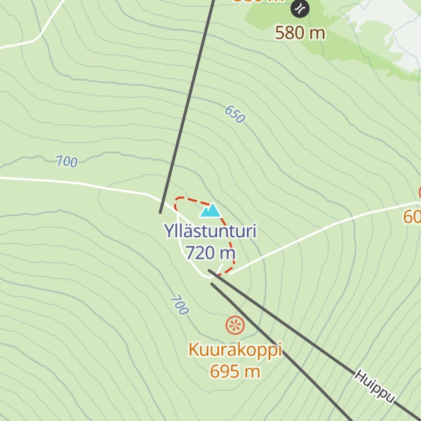 Map of Yllästunturi
