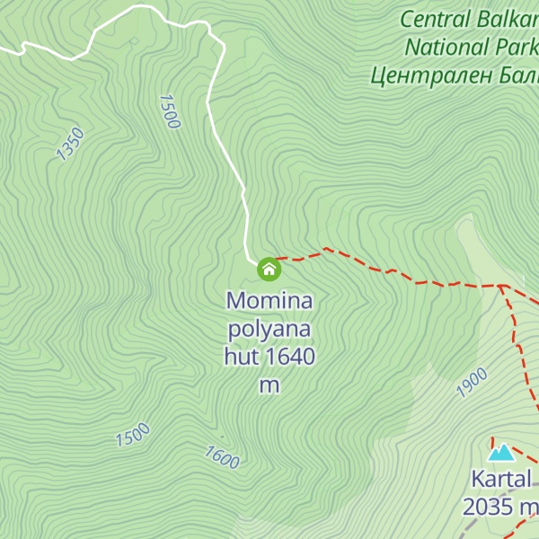 Map of Momina polyana hut