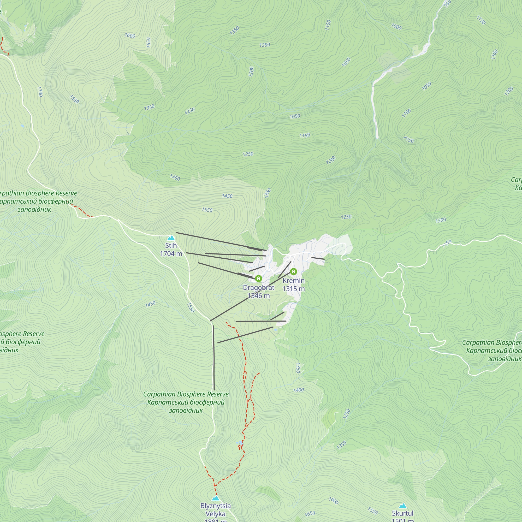 Villa Dragobrat map
