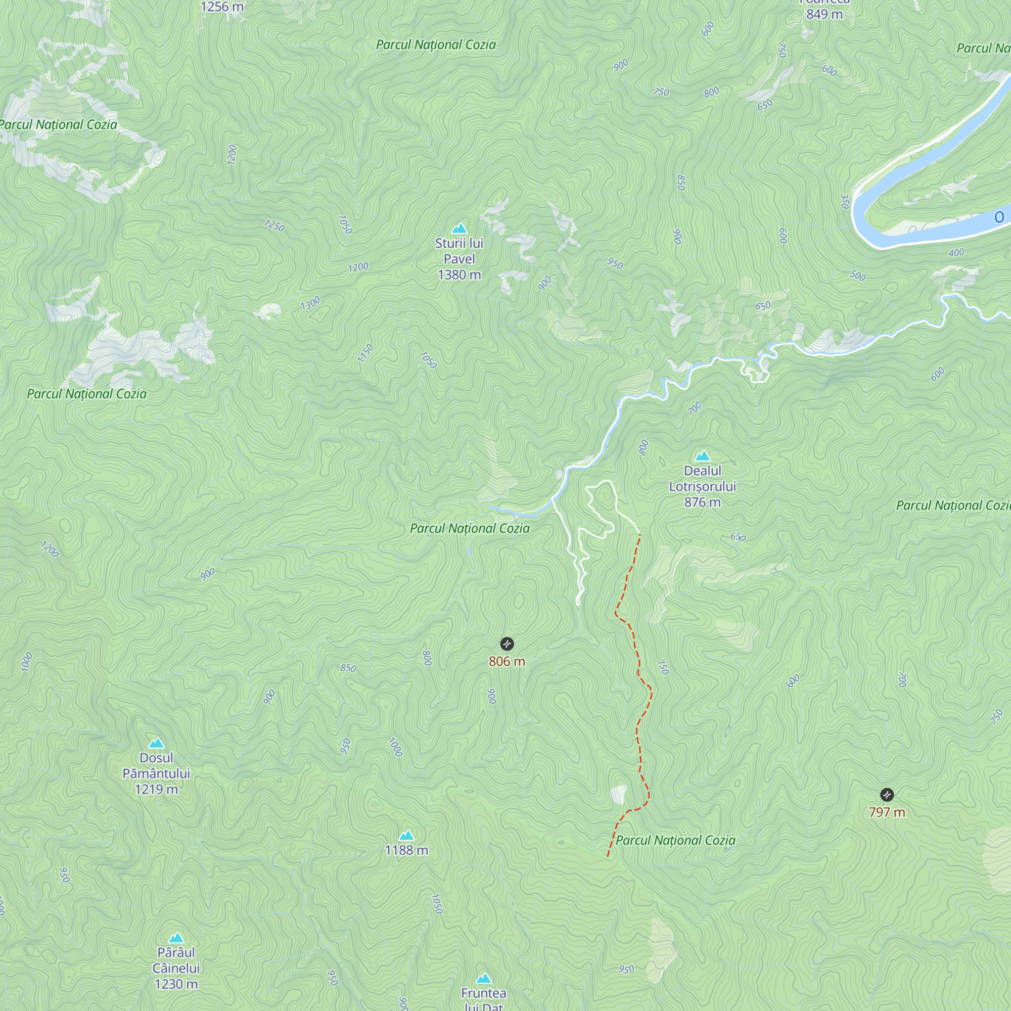 Cabana forestieră Lotrișor map