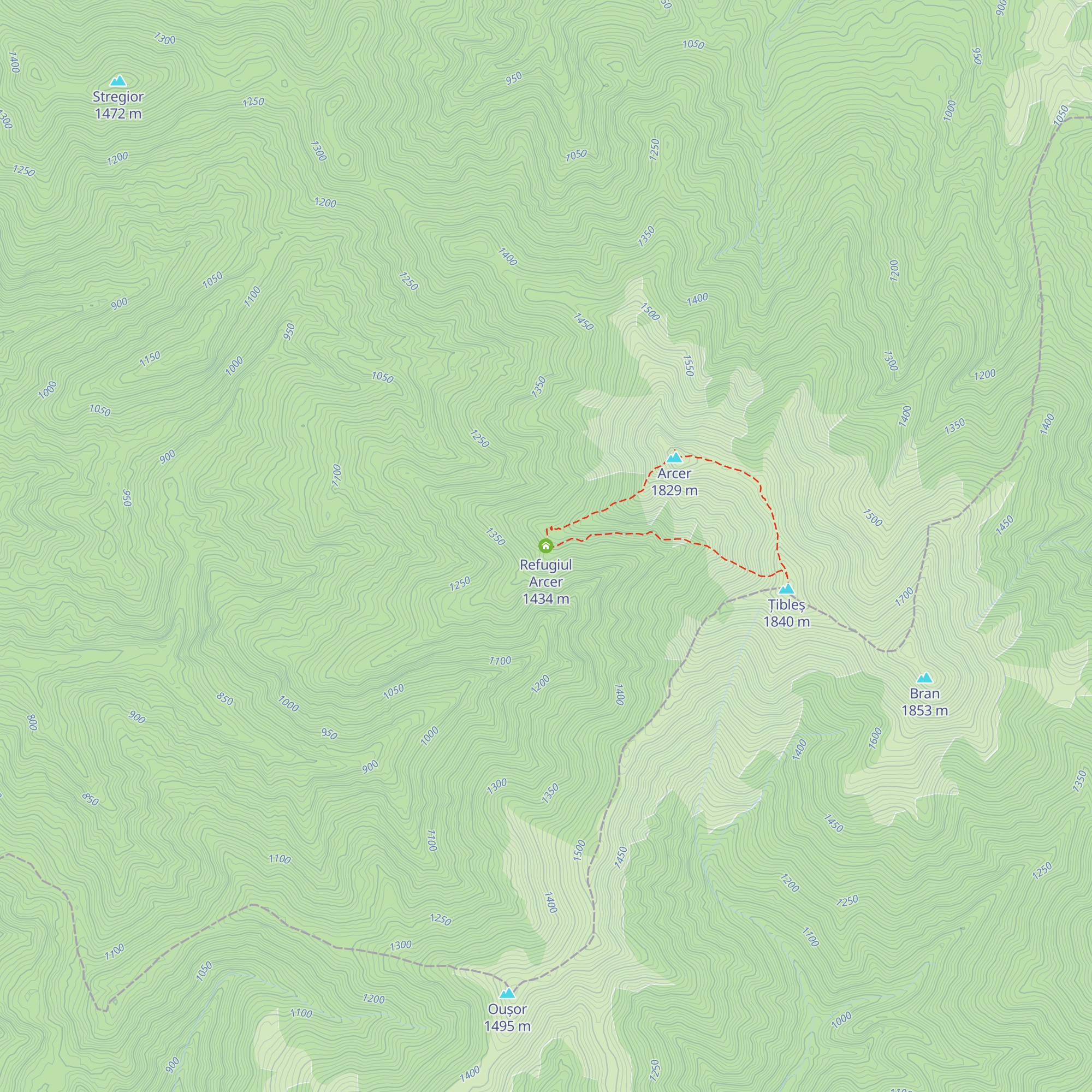 Refugiul Arcer map
