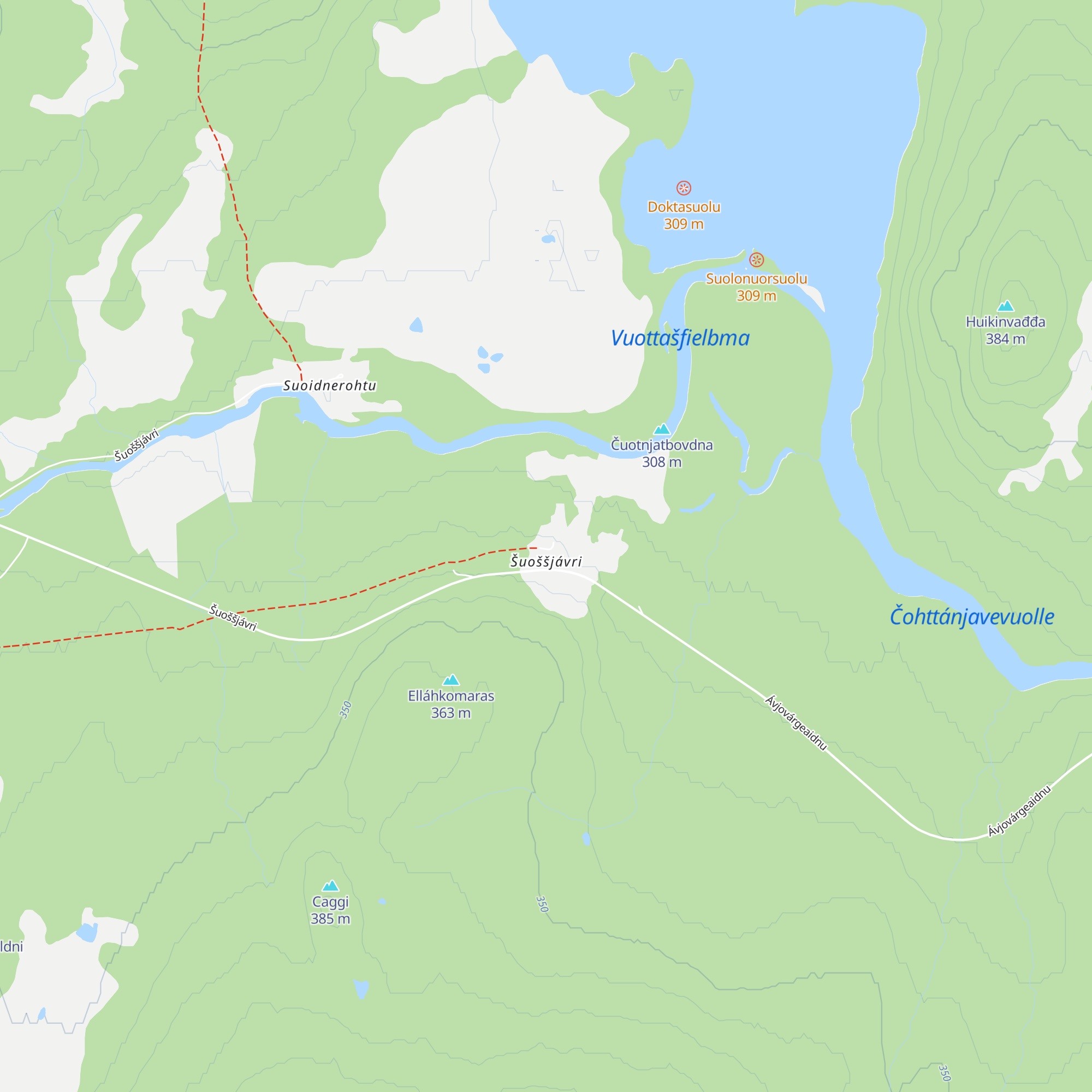 Šuoššjávri fjellstue map