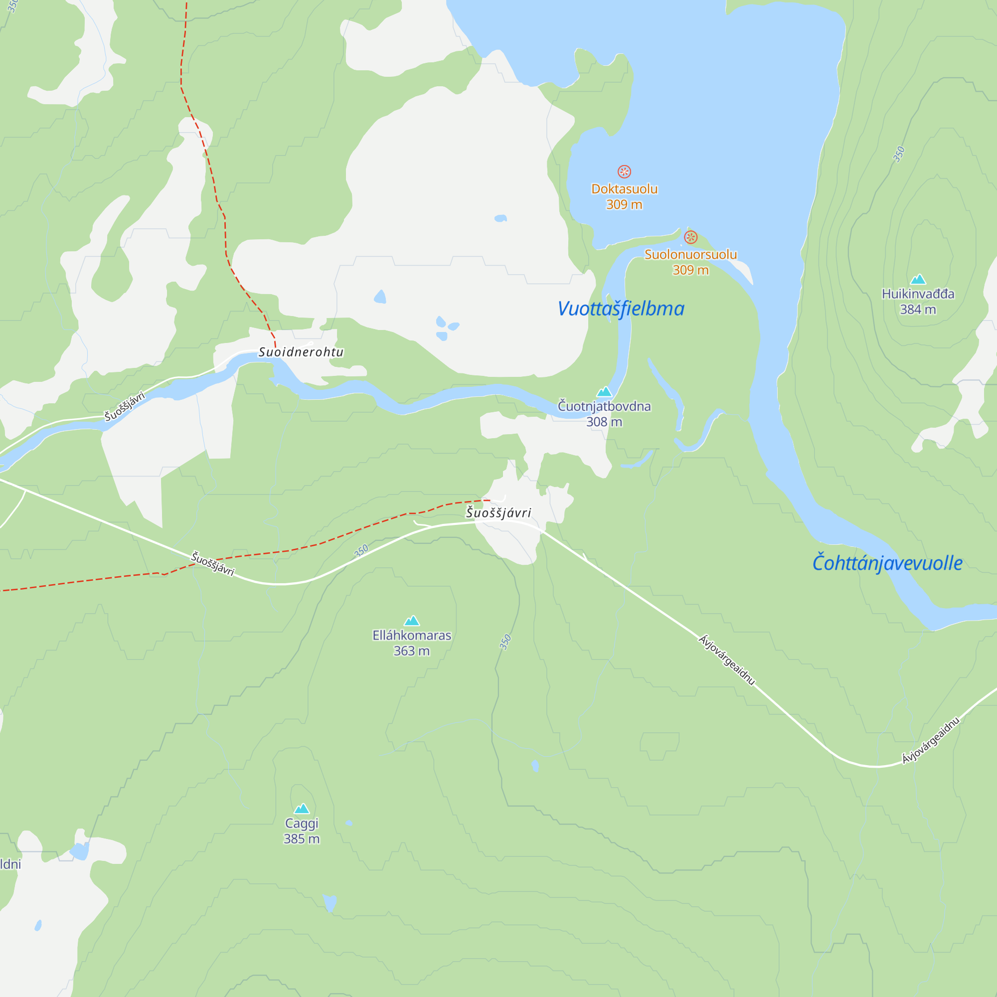 Šuoššjávri fjellstue map