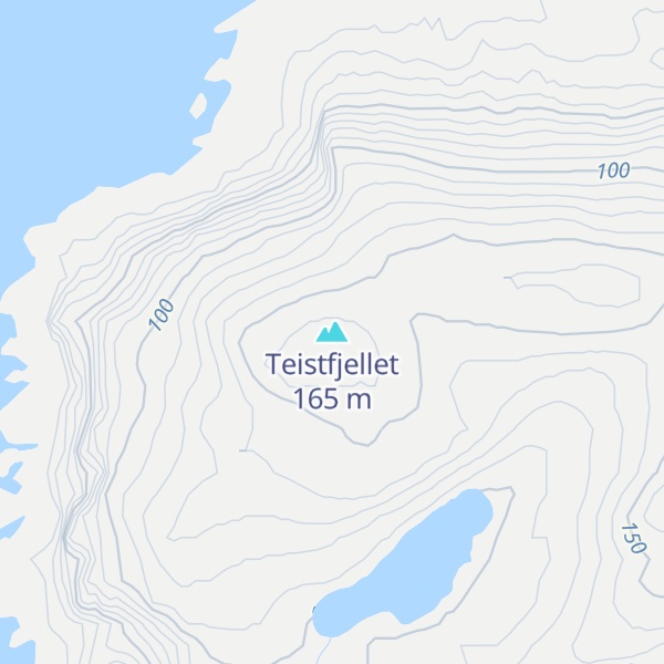 Map of Teistfjellet