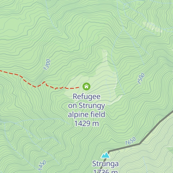 Map of Refugee on Strungy alpine field