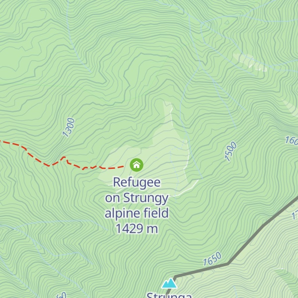 Map of Refugee on Strungy alpine field