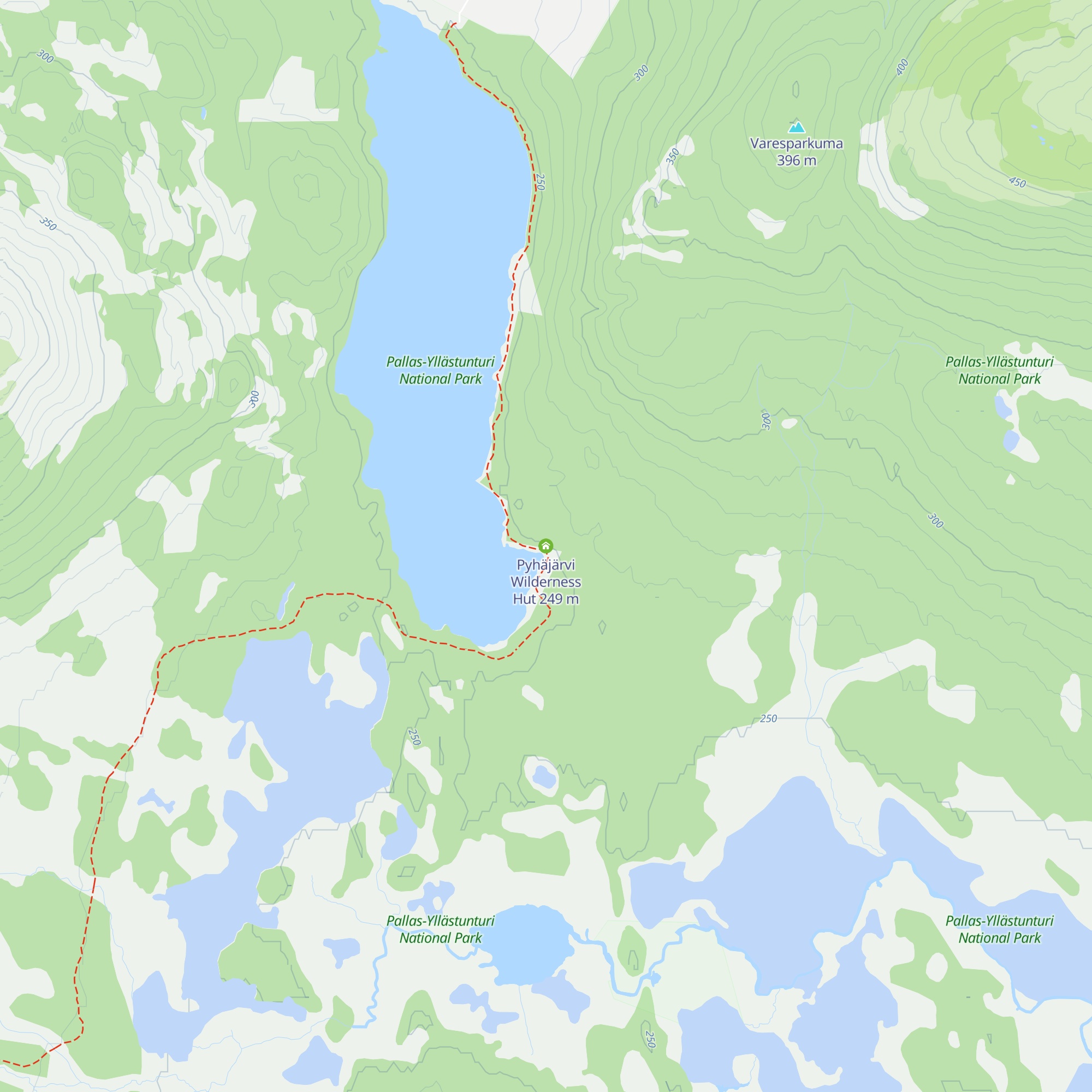Pyhäjärvi Wilderness Hut map