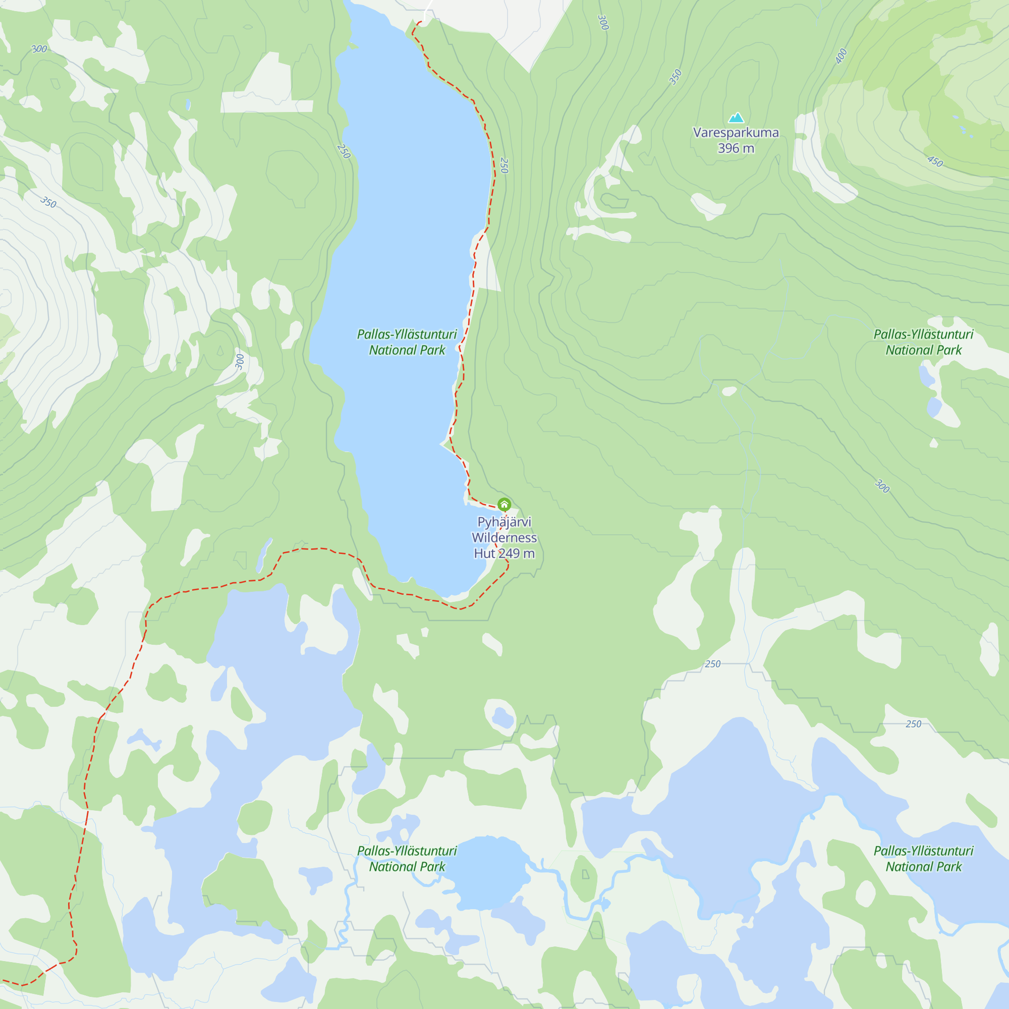 Pyhäjärvi Wilderness Hut map