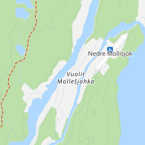 Map of Nedre Mollisjok Fjellstue