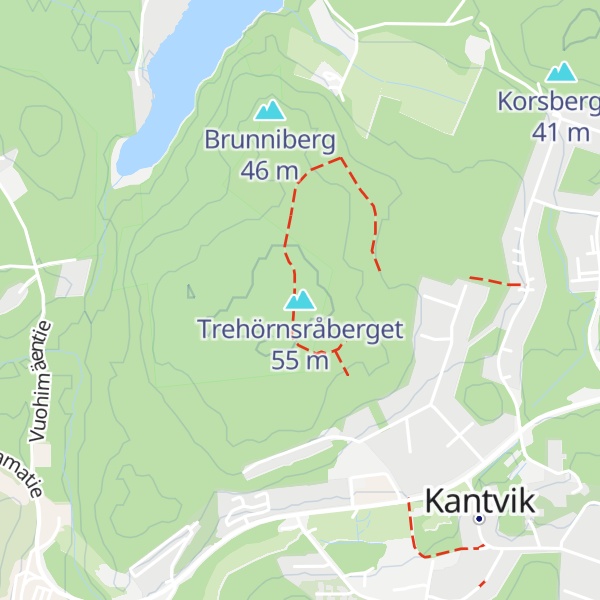 Map of Trehörnsråberget