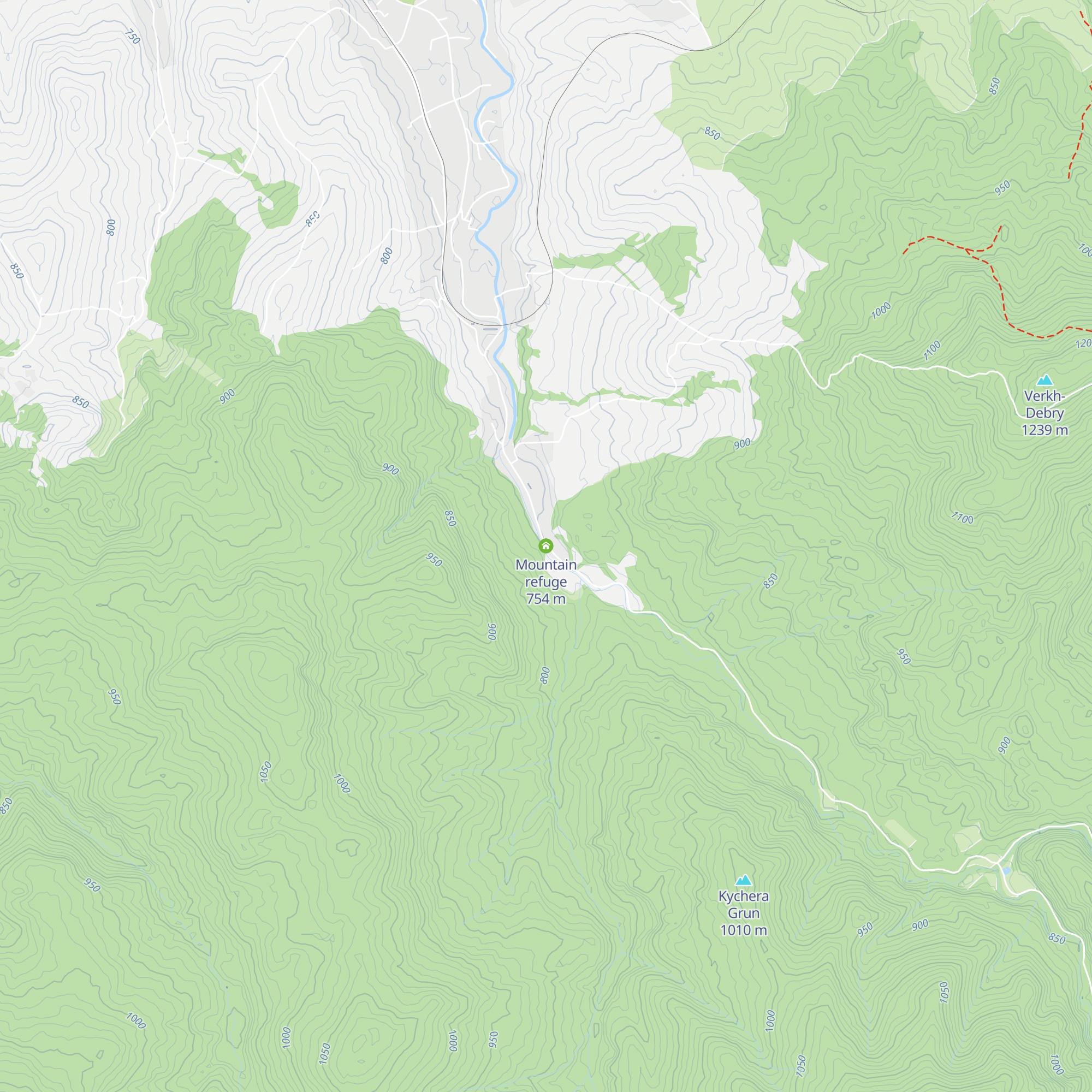 Mountain refuge map