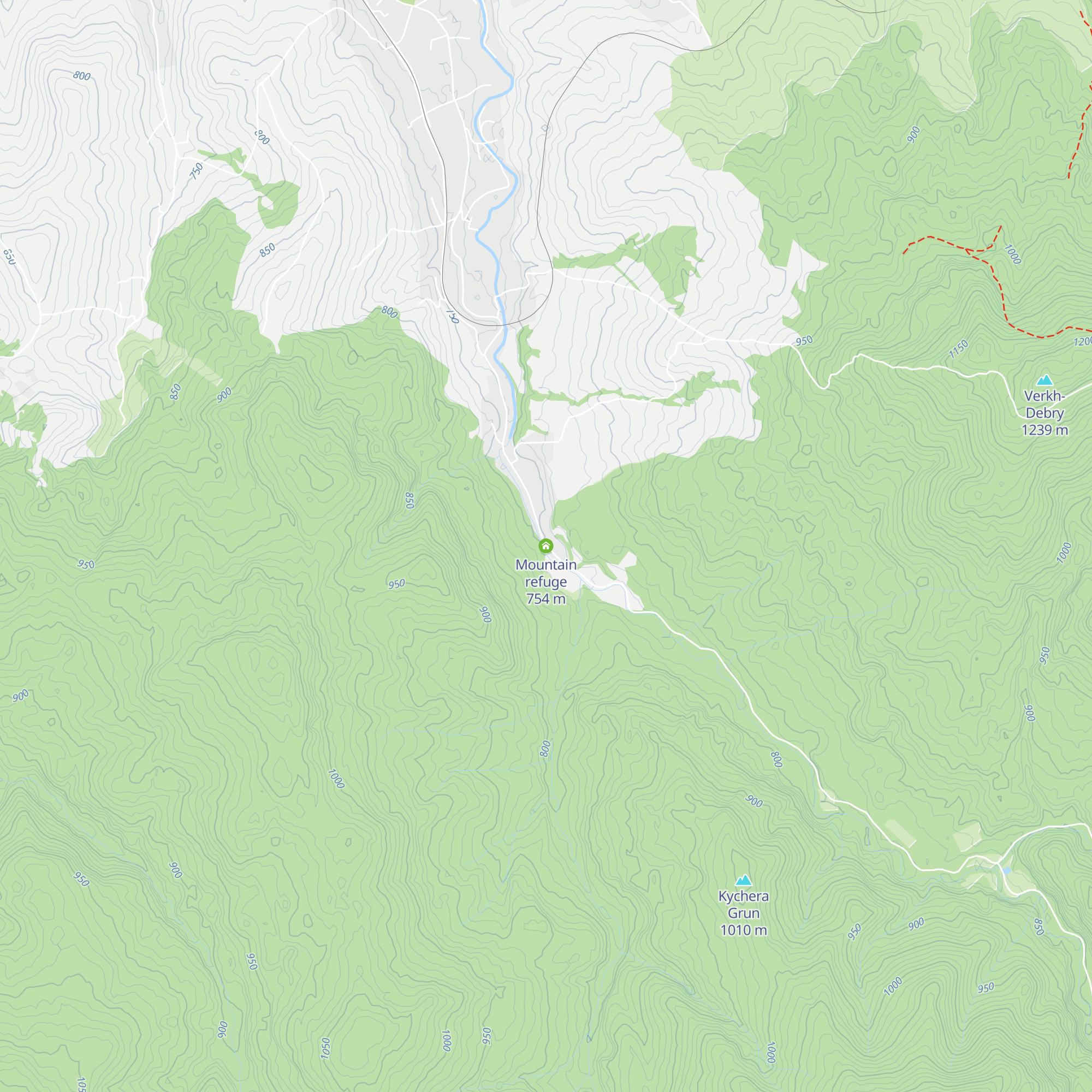 Mountain refuge map