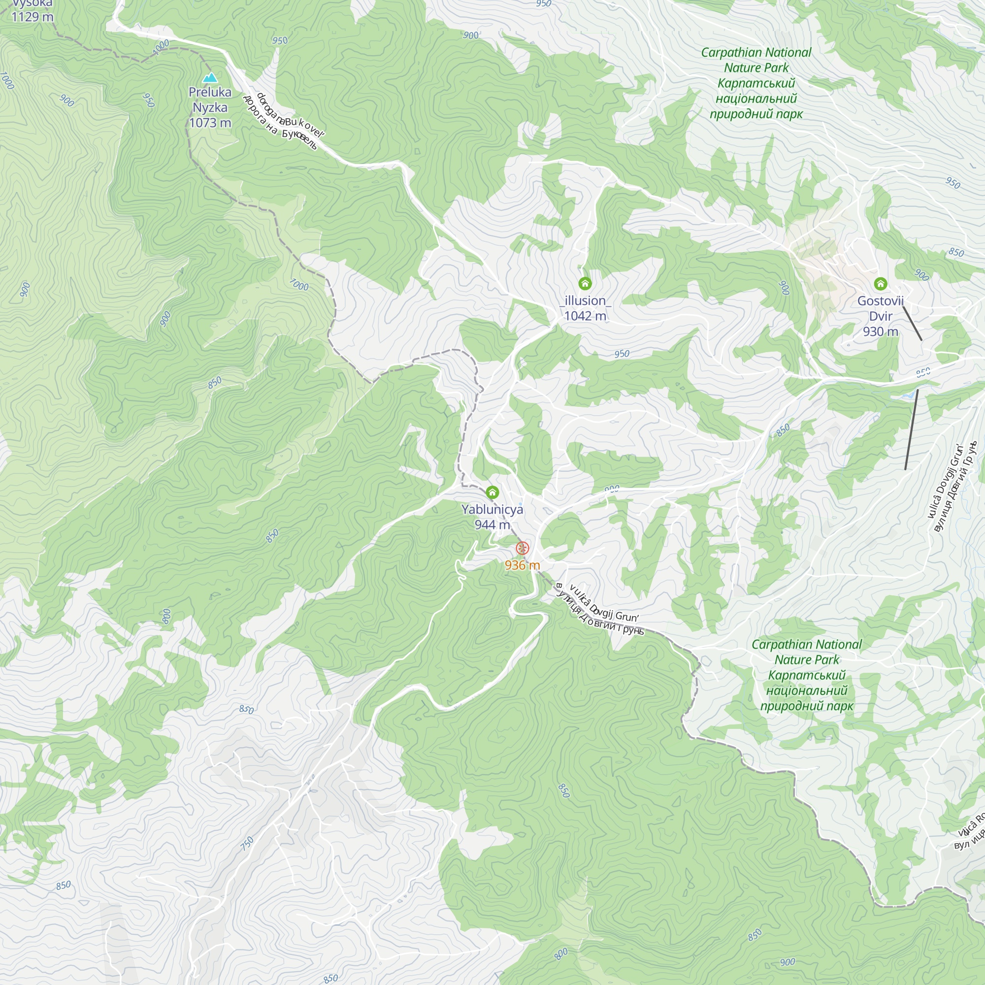 Yablunicya map