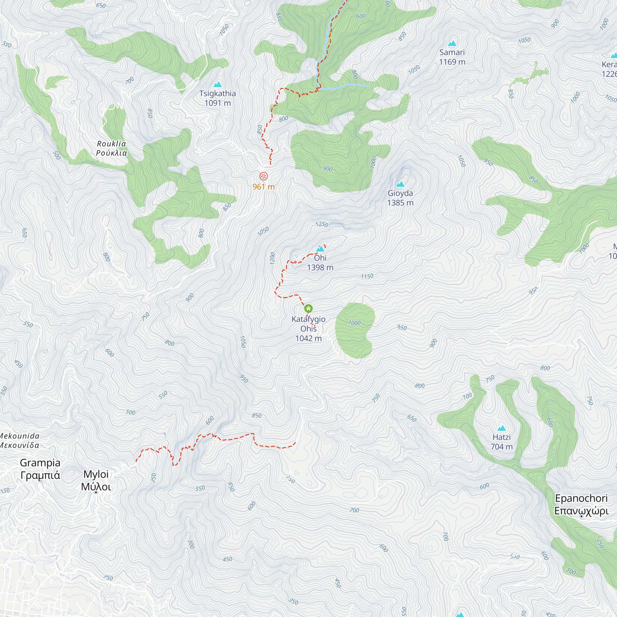 Katafygio Ohis map