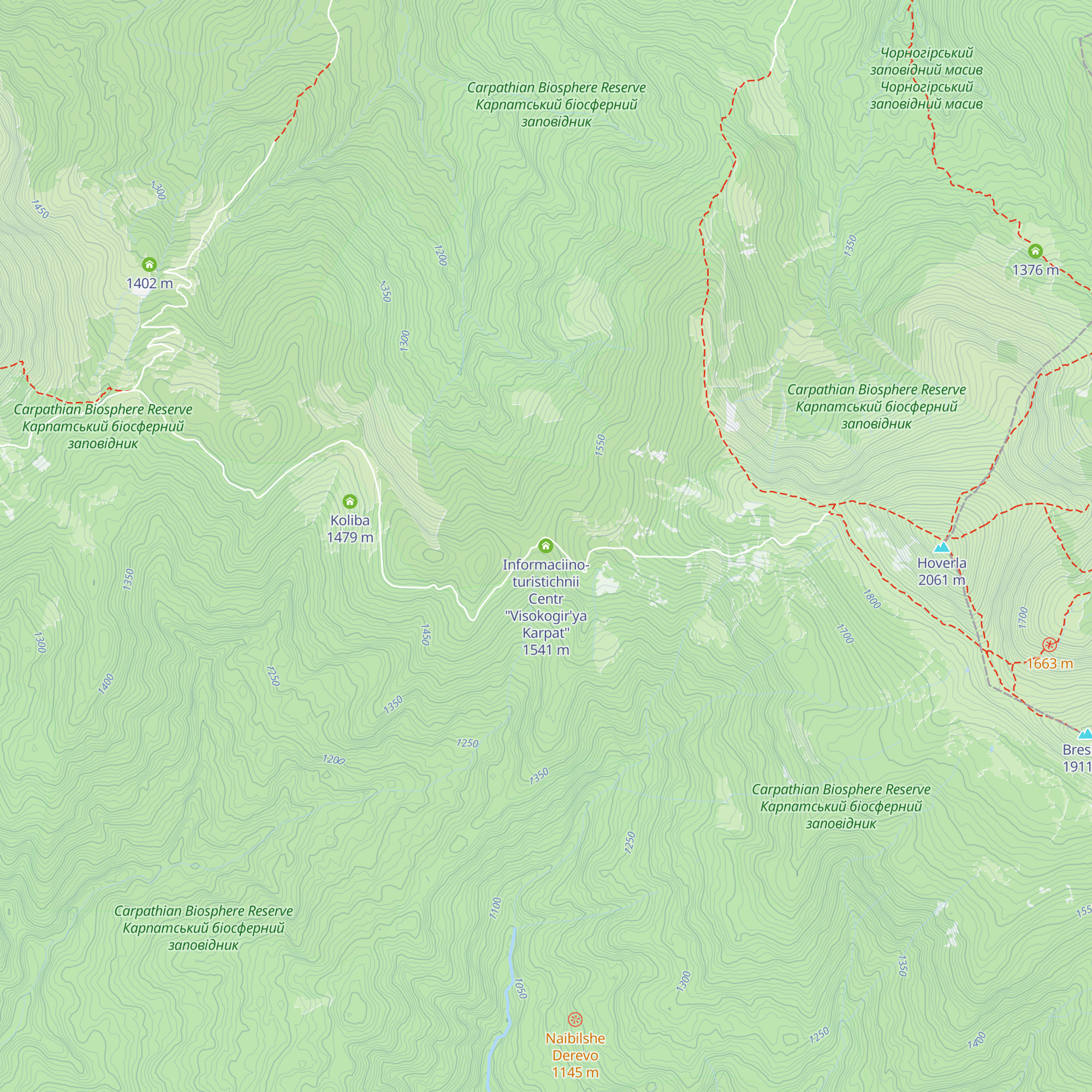 Informaciino-turistichnii Centr "Visokogir'ya Karpat" map