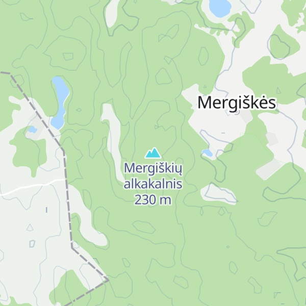 Map of Mergiškių alkakalnis