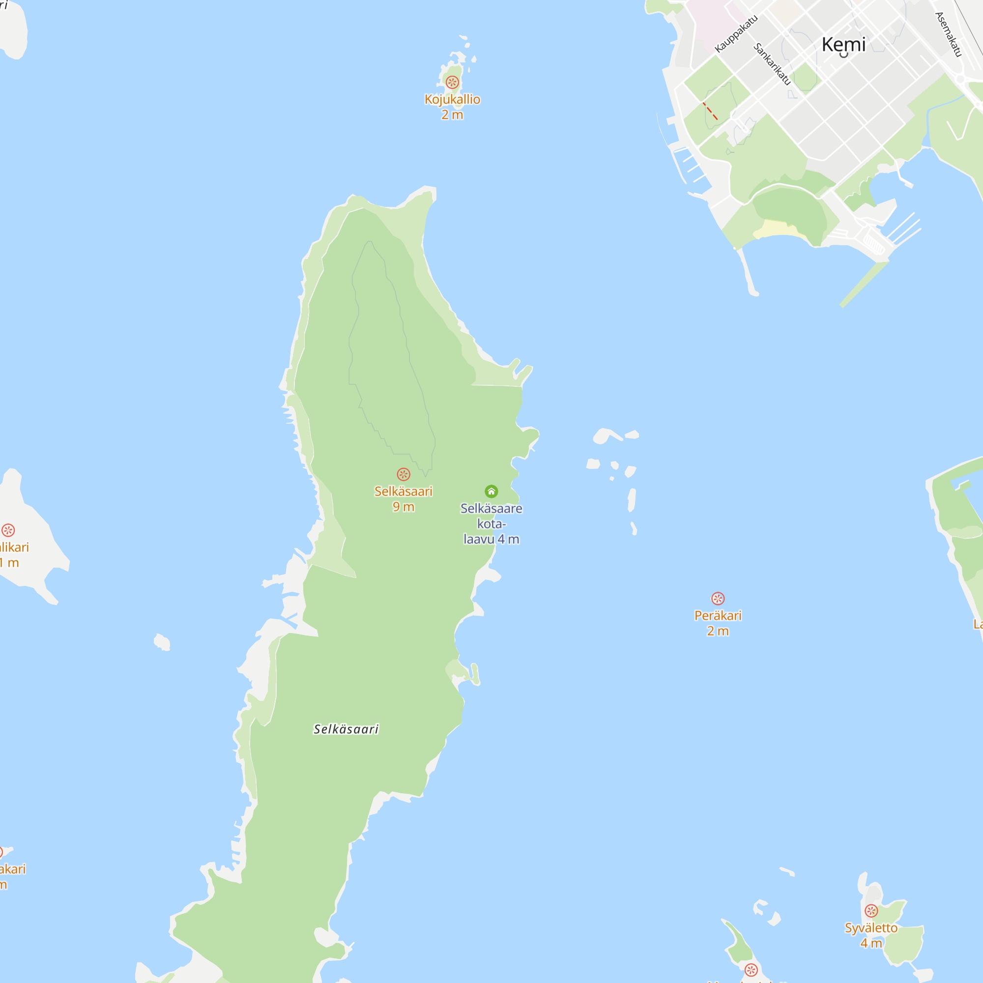 Selkäsaare kota-laavu map