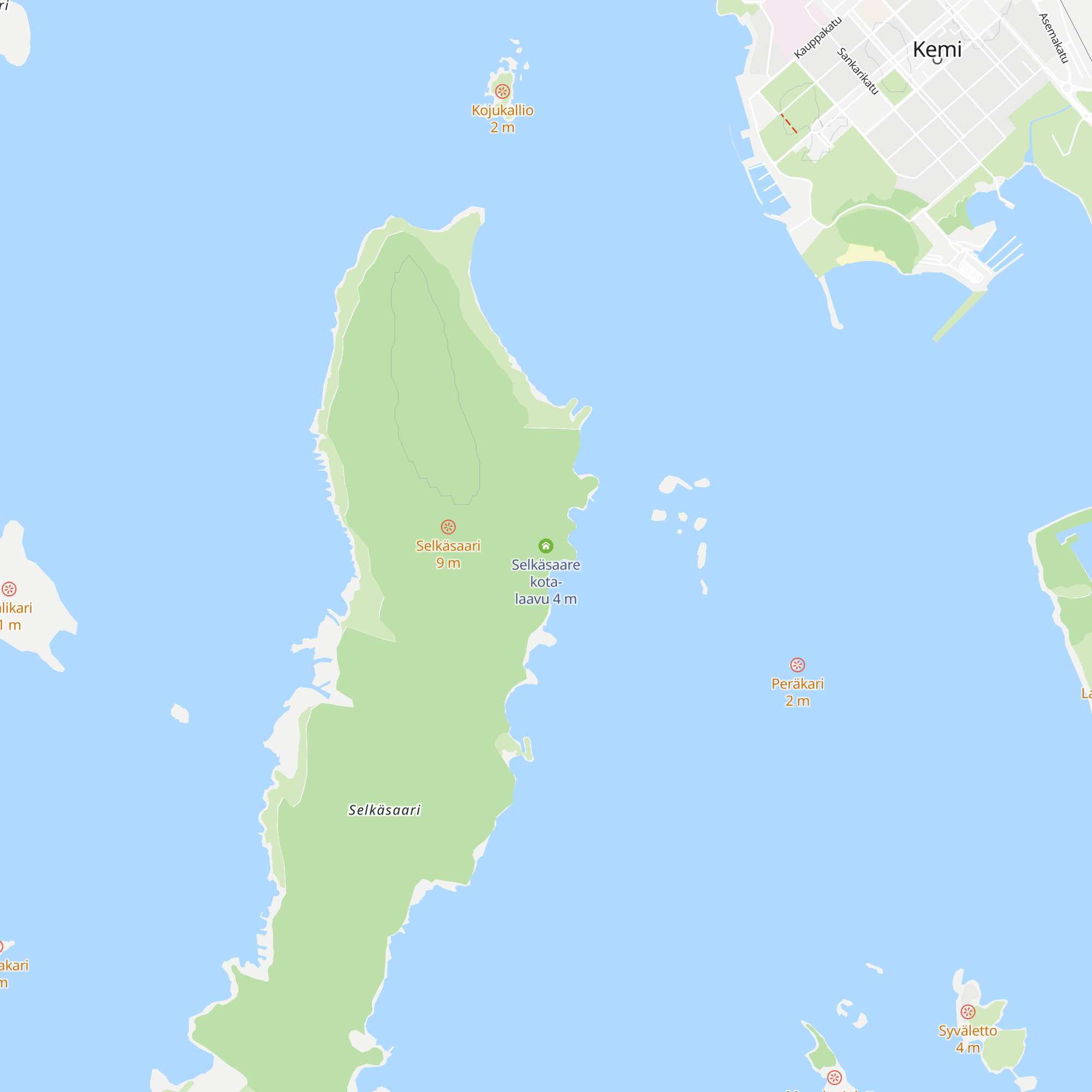 Selkäsaare kota-laavu map