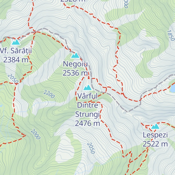 Map of Vârful Dintre Strungi
