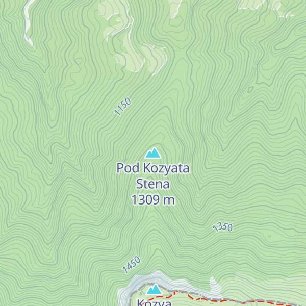 Map of Pod Kozyata Stena