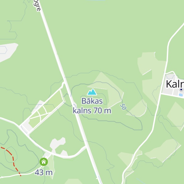 Map of Bākas kalns