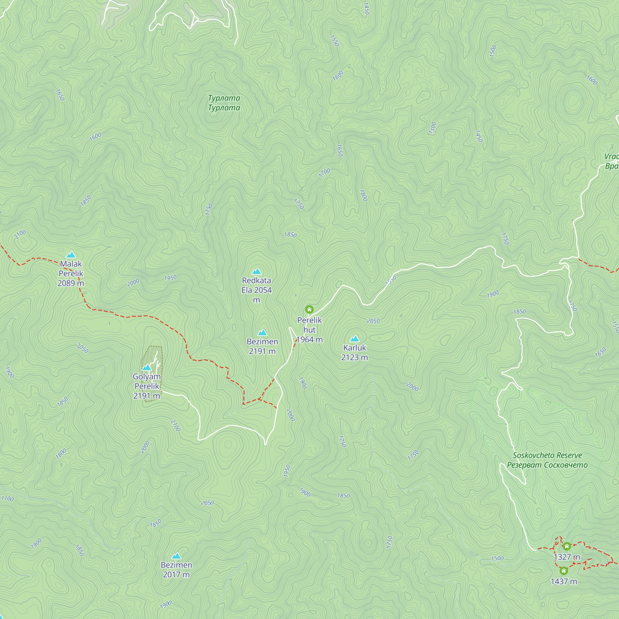 Perelik hut map