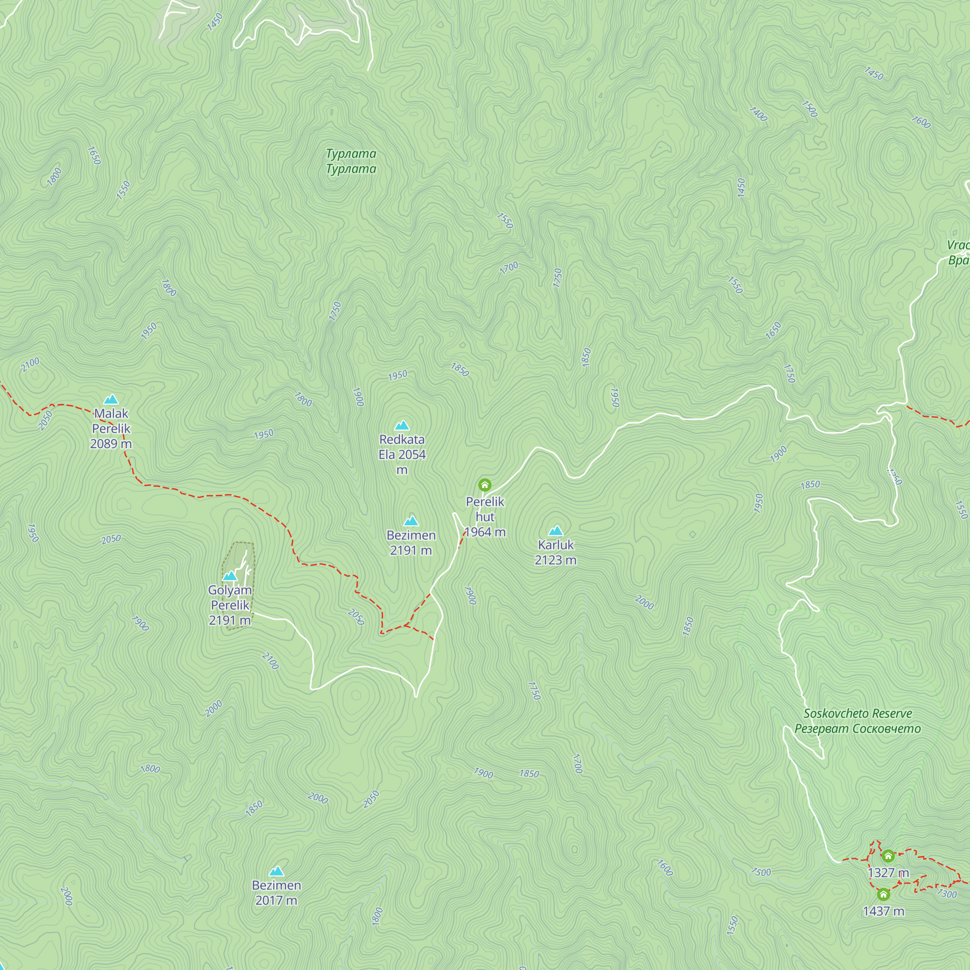 Perelik hut map