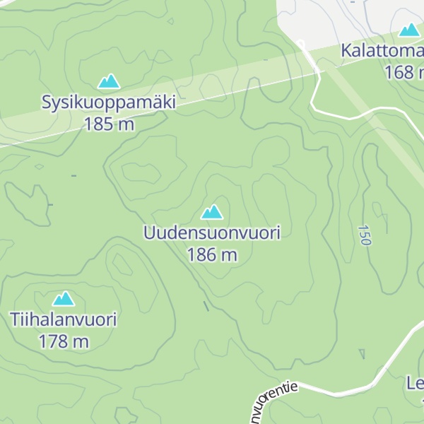 Map of Uudensuonvuori