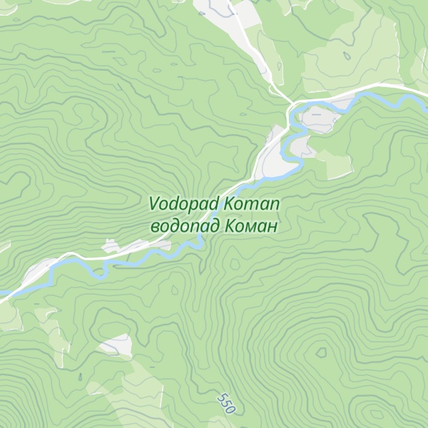 Map of Koman waterfall